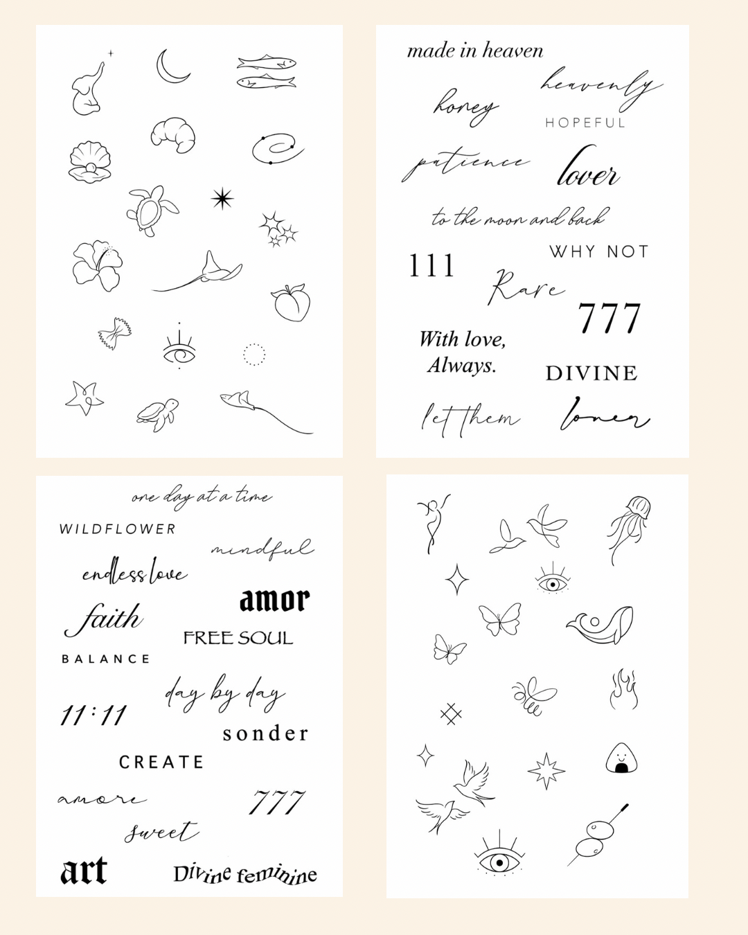 Complete Temporary Tattoo Collection — All 6 Packs