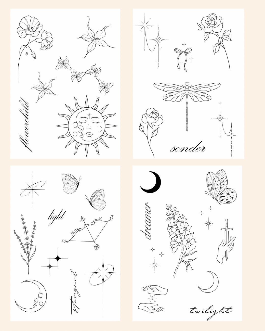 Complete Temporary Tattoo Collection — All 6 Packs