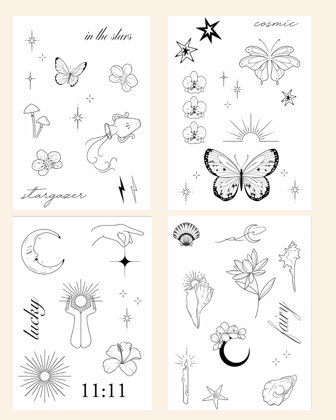 Complete Temporary Tattoo Collection — All 6 Packs