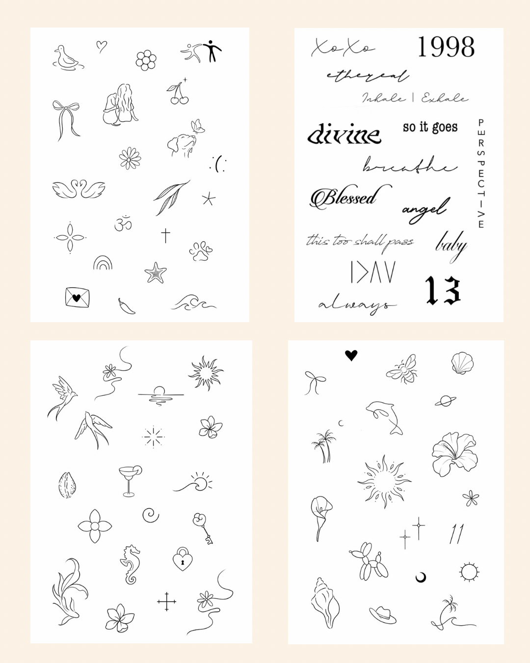 Complete Temporary Tattoo Collection — All 6 Packs